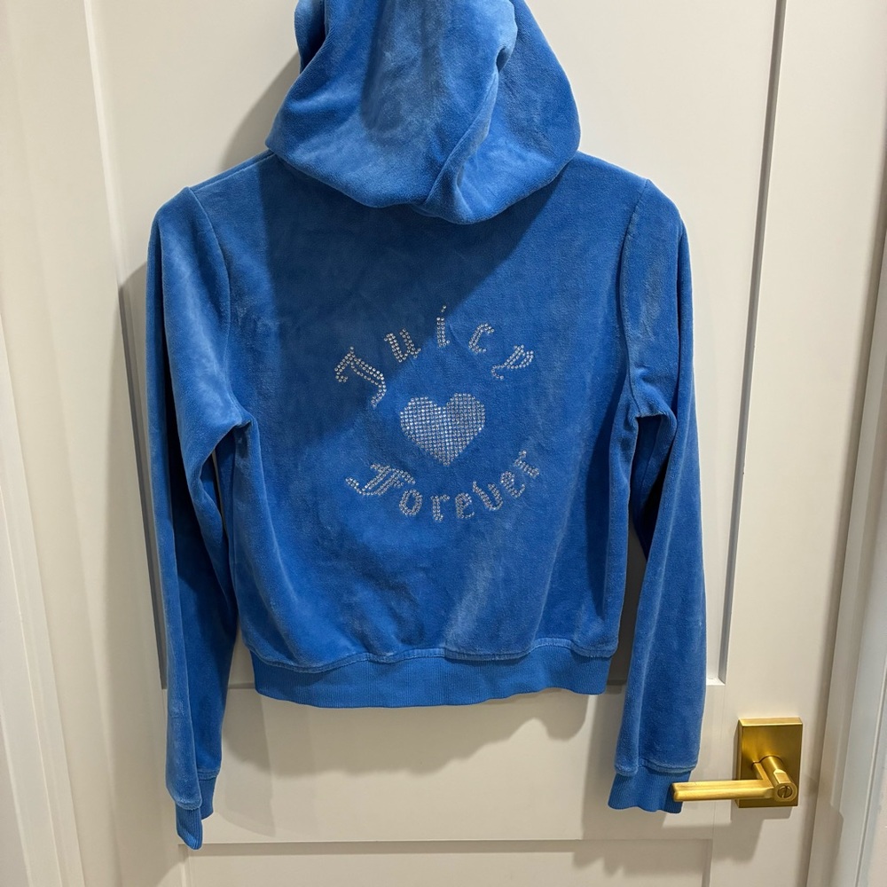 Juicy Couture X Forever21 Blue Velour Set Rhinestone Juicy Forever Y2K Medium